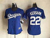 Women Los Angeles Dodgers #22 Clayton Kershaw Blue Alternate New Cool Base Stitched Baseball Jersey,baseball caps,new era cap wholesale,wholesale hats